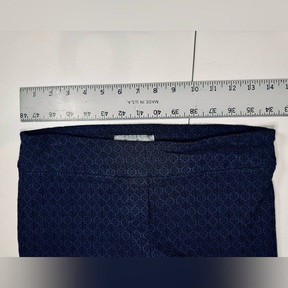 Erica Taylor Pants Skinny Jacquard Navy Black Stretch SZ MEDIUM - Picture 12 of 16